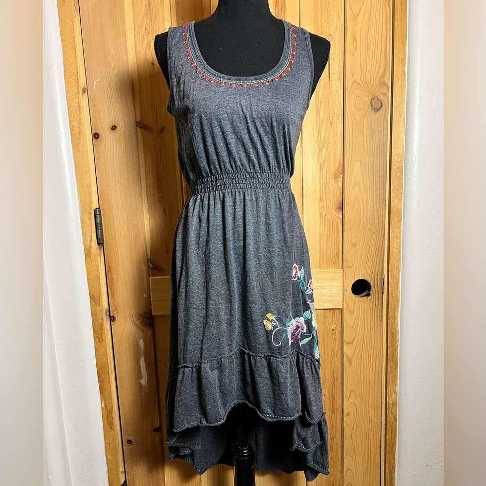 JOHNNY WAS cotton embroidered tank dress